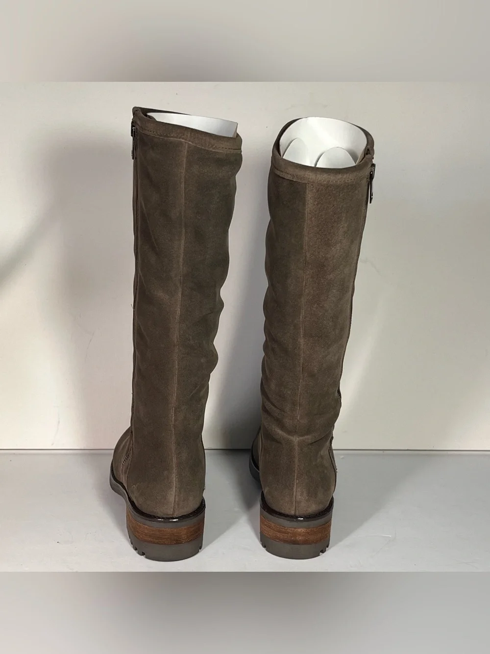 La Canadienne Cecile Stone Oiled Suede Tall Riding Boots